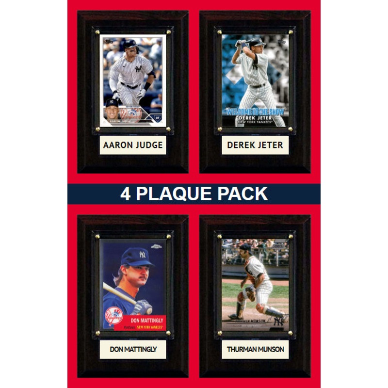 New York Yankees Plaque Pack Topps Mattingly Munson Judge Jeter 4×6