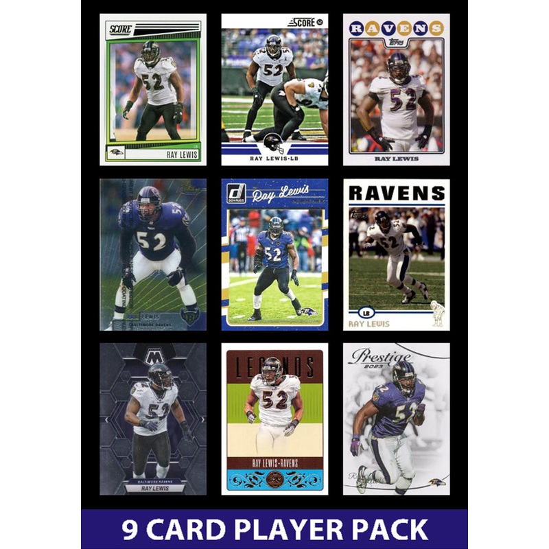 Ray Lewis 9 Card Legend Pack  2024 2025 Donruss Topps Panini Score Baltimore Ravens