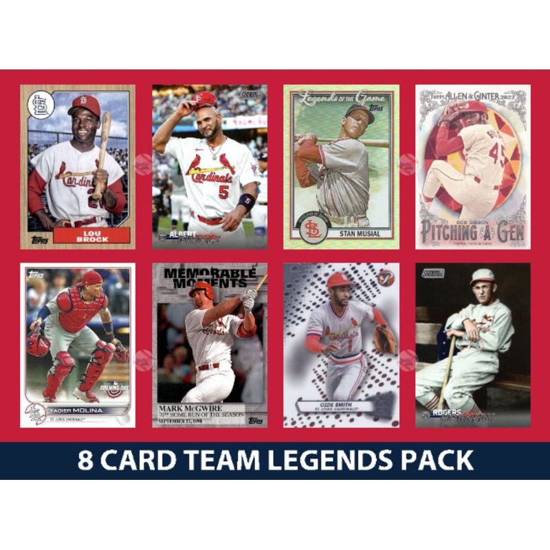 St. Louis Cardinals 8 Card Legends Pack Topps Bowman Pujols Musial McGwire