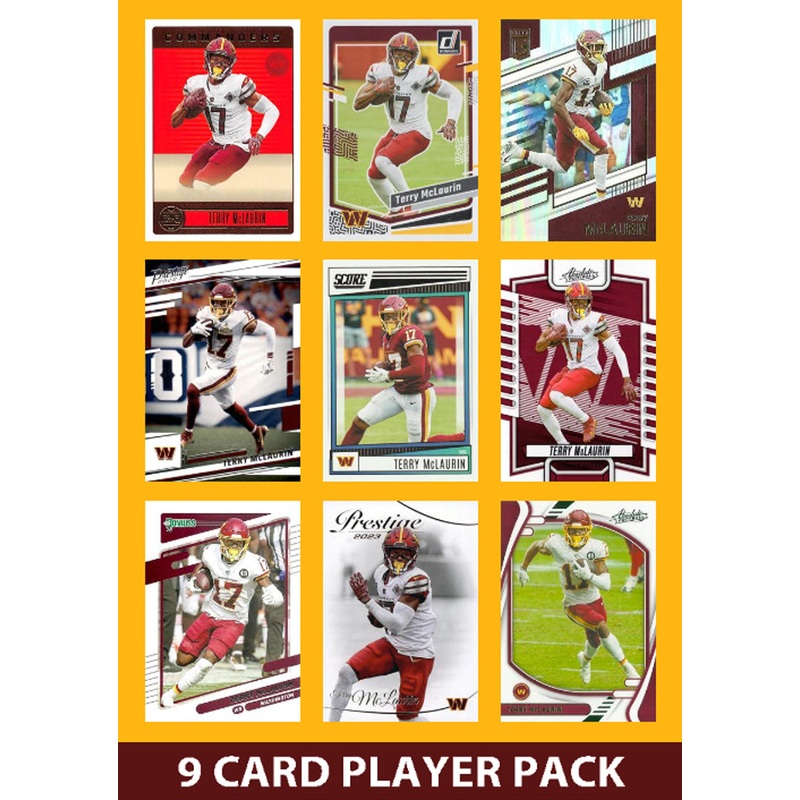Terry McLaurin 9 Card Player Pack 2023 2024 2025 Donruss Panini Score Washington Commanders