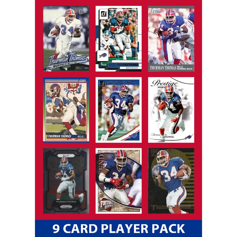Thurman Thomas 9 Card Legend Pack  2024 2025 Donruss Topps Panini Score Buffalo Bills