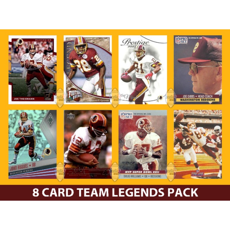 Washington Commanders 8 Card Legends Pack Donruss Topps Panini