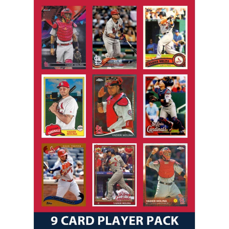 Yadier Molina St Louis Cardinals 9 Card Legend Pack Topps Bowman 2025 2024 2023