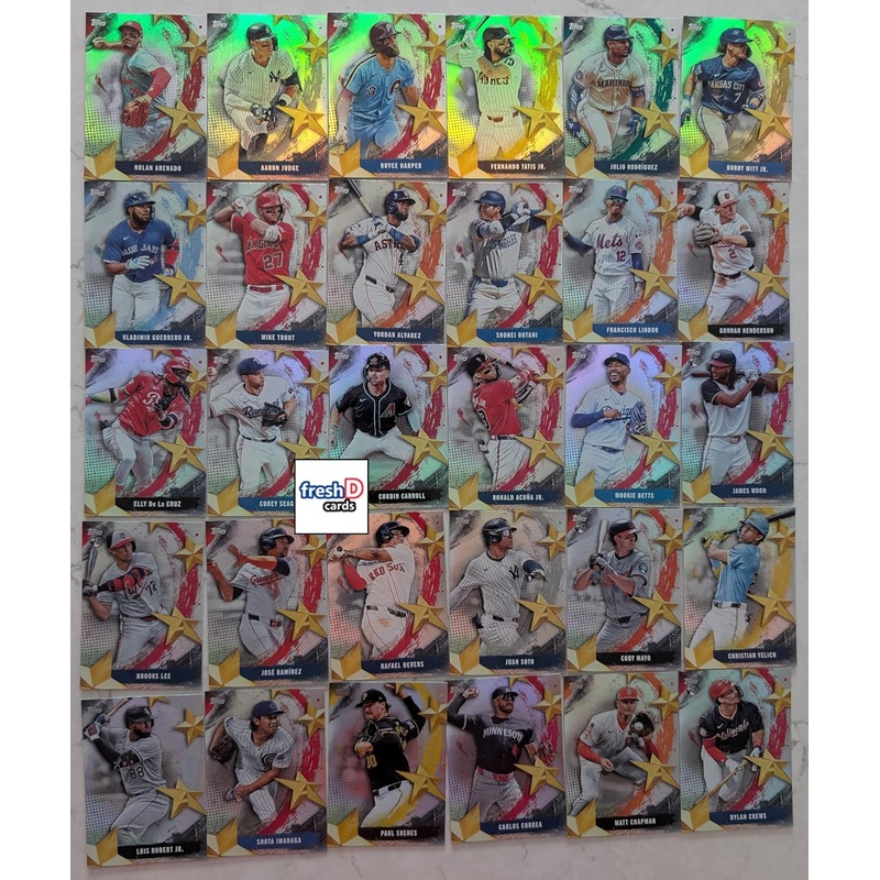 2025 Topps Series 1 SMLB 30 Baseball Card Insert Set with Aaron Judge, Bobby Witt Jr, Dylan Crews, James Wood, Shohei Ohtani, Paul Skenes, Coby Mayo