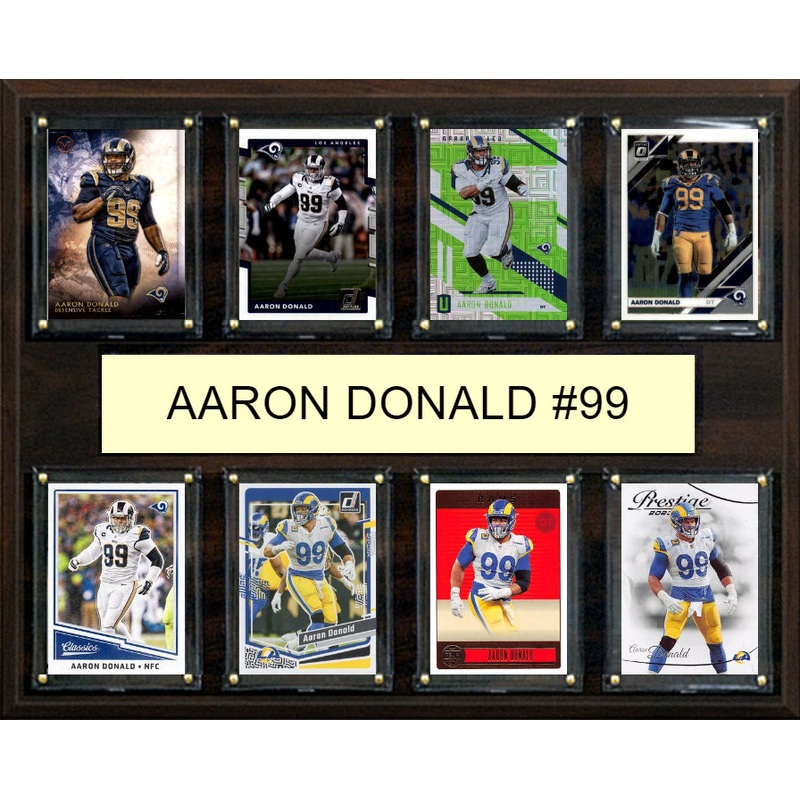 Aaron  Donald 8 Card Plaque Donruss Fleer Topps 2023 2024 LA Rams