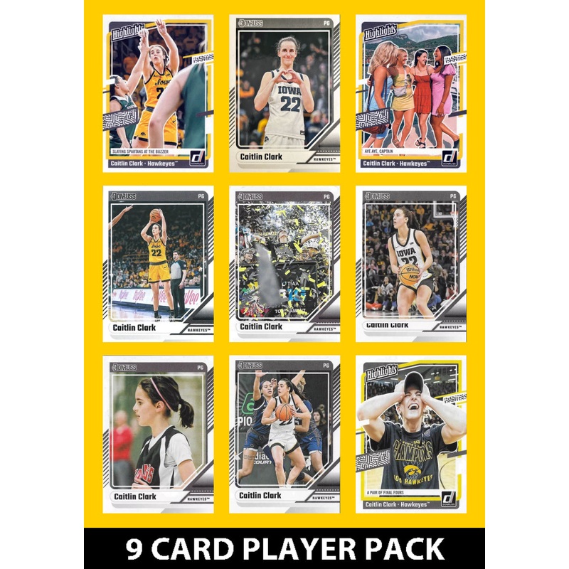 Caitlin Clark 9 Card Player Pack 2024 Panini Collection Iowa Hawkeyes Highlights