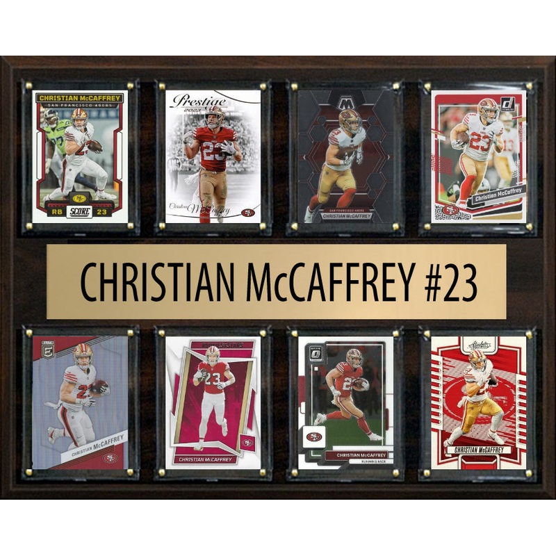 Christian McCaffrey 8 Card Plaque Donruss Fleer Topps 2023 2024 San Francisco 49ers