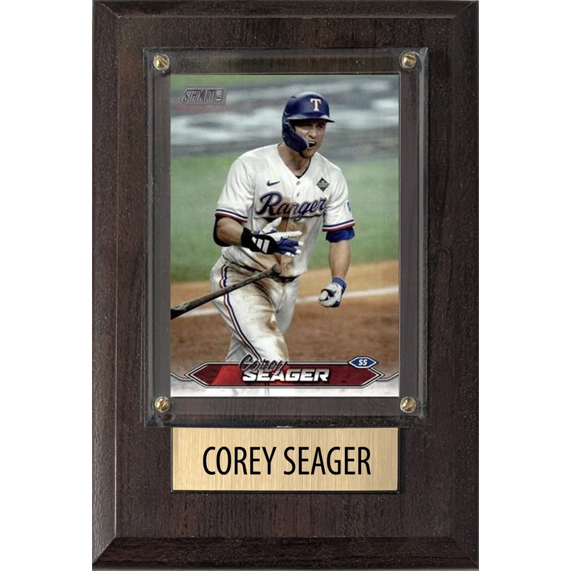 Corey Seager Texas Rangers 2025 2024 Topps Bowman 4×6 Gift Plaque