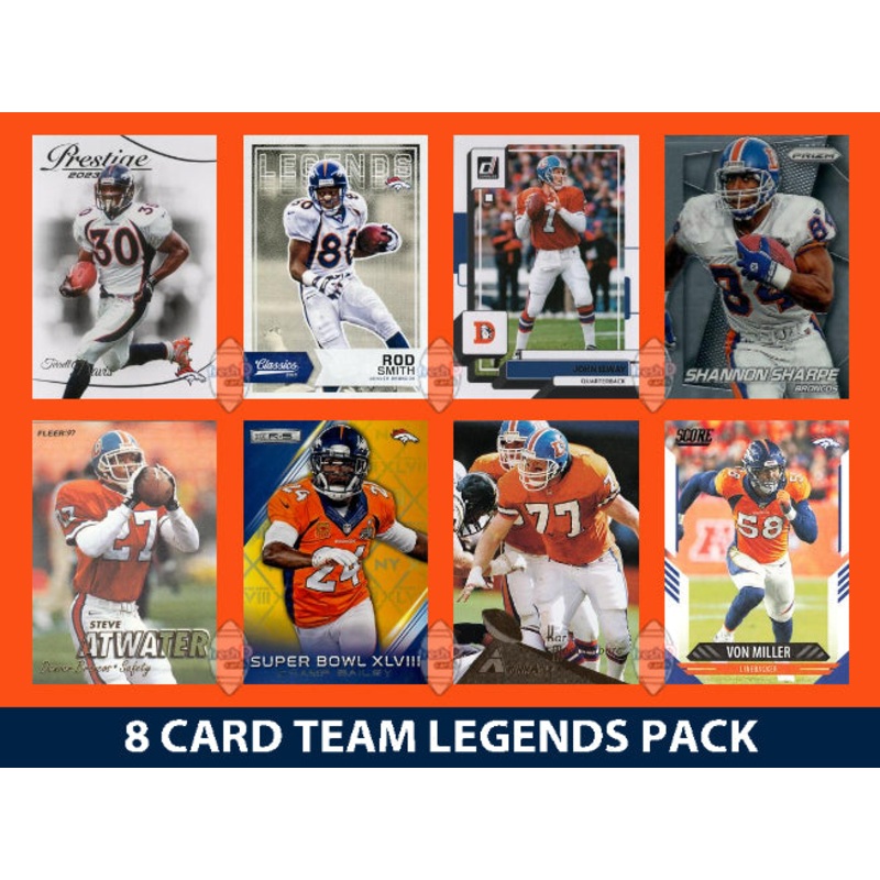 Denver Broncos 8 Card Legends Pack Donruss Topps Panini John Elway