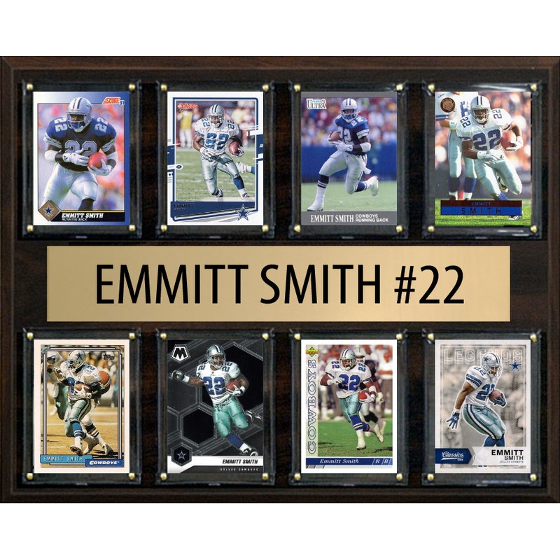 Emmit Smith 8 Card Plaque Donruss Fleer Topps 2023 2024 Dallas Cowboys