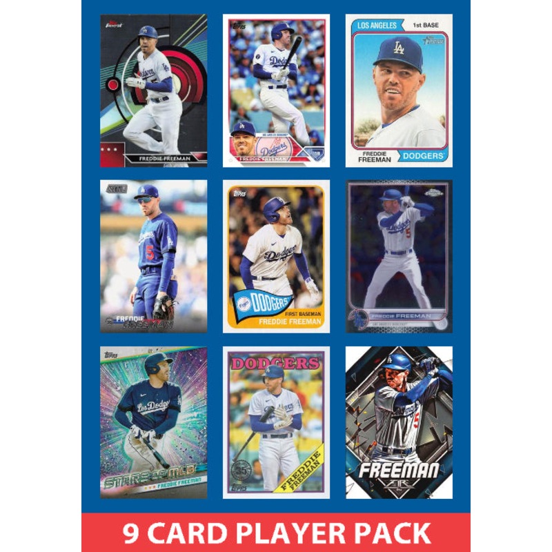 Freddie Freeman LA Dodgers 9 Card Player Pack 2025 2024 Topps Bowman