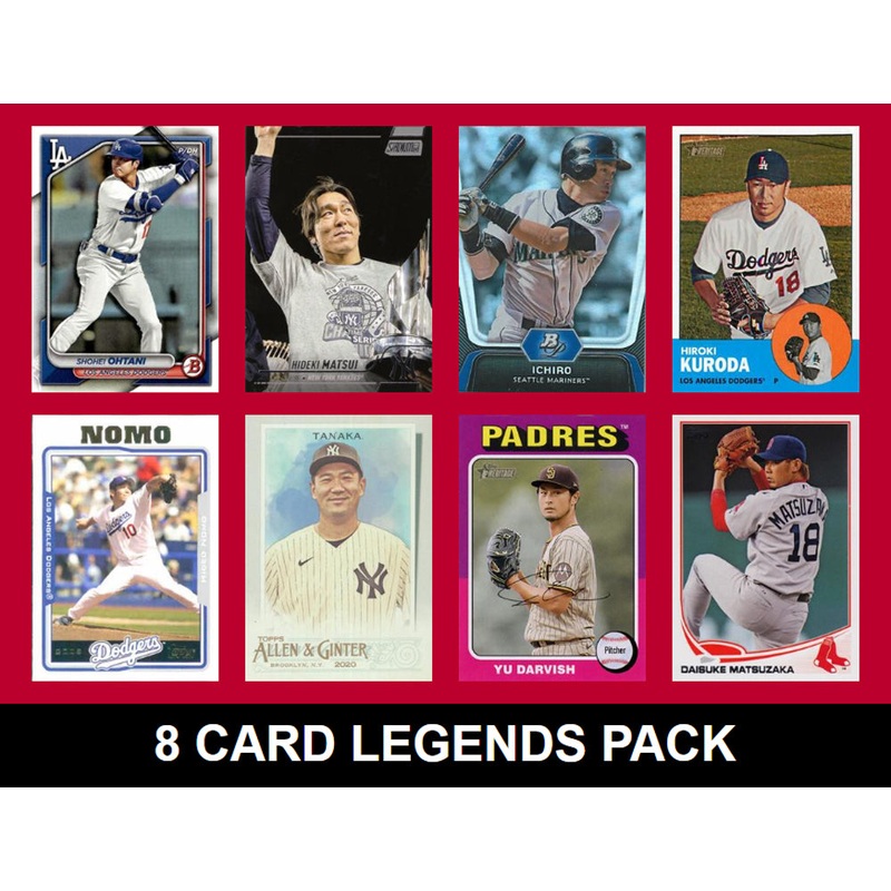 Japan Legends 8 Card MLB  Pack 2024 2023 Topps Bowman Ohtani Matsui Ichiro Darvish