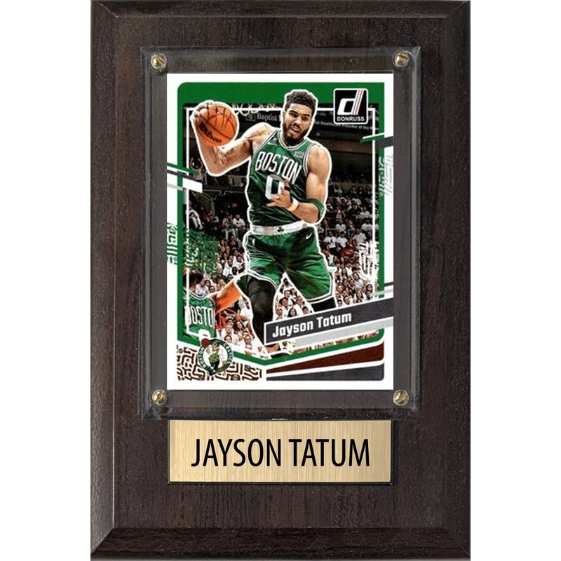 Jayson Tatum Boston Celtics 2025 2024 Donruss Score Prizm Topps 4×6 Gift Plaque