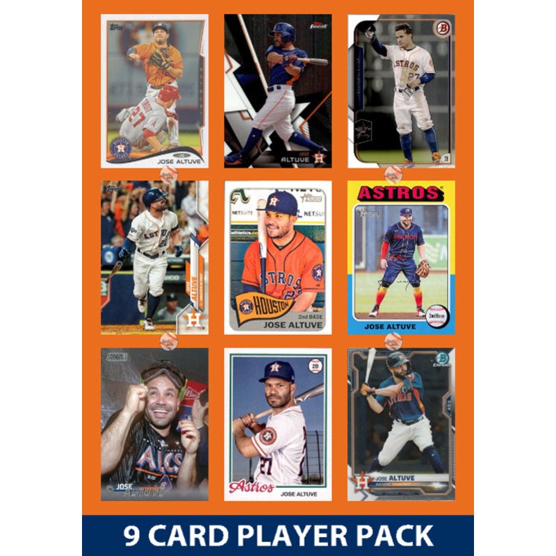 Jose Altuve Houston Astros 9 Card Player Pack 2025 2024 Topps Bowman