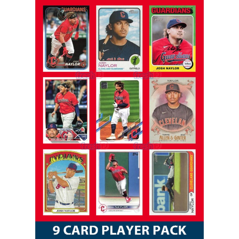 Josh Naylor Cleveland Guardians 9 Card Player Pack 2025 2024 Topps Bowman