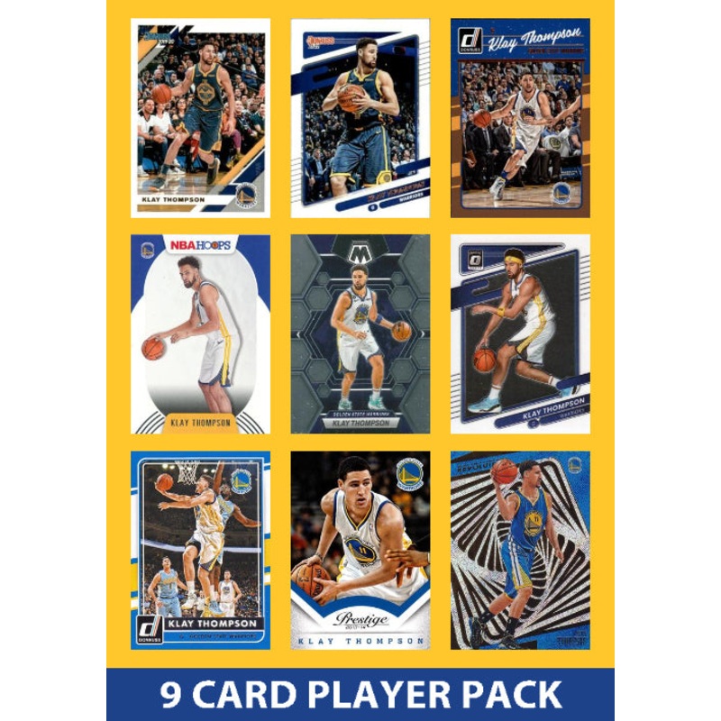 Klay Thompson 9 Card Player Pack 2023-24 Hoops Panini Golden State Warriors
