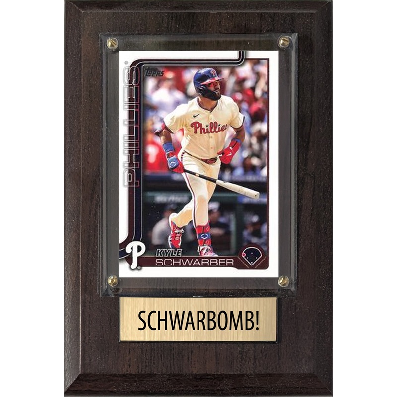 Kyle Schwarber Schwarbomb! Philadelphia Phillies 2025 2024 Topps Bowman Plaque 4×6 Gift