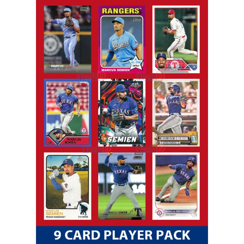 Marcus Semien Texas Rangers 9 Card Player Pack 2025 2024 Topps Bowman