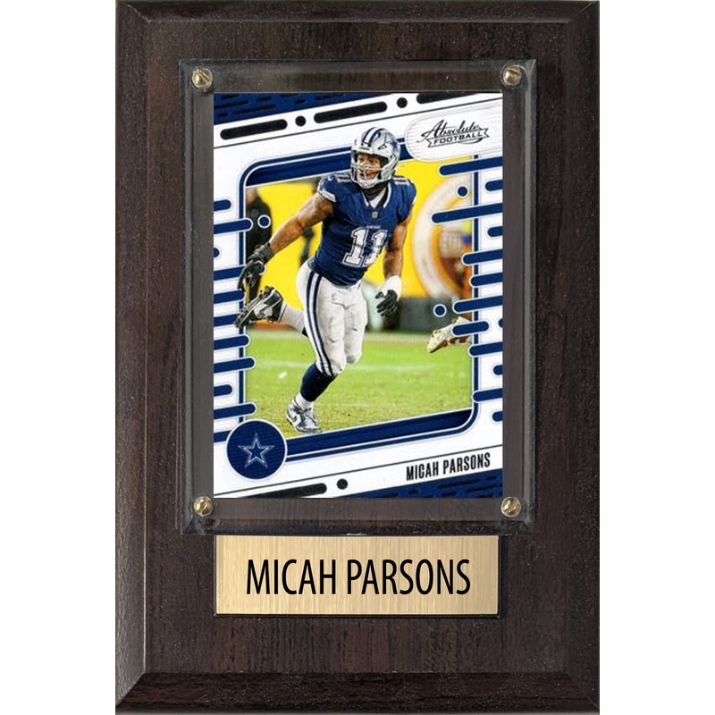 Micah Parsons Dallas Cowboys 2025 2024 Donruss Score Prizm Topps 4×6 Gift Plaque