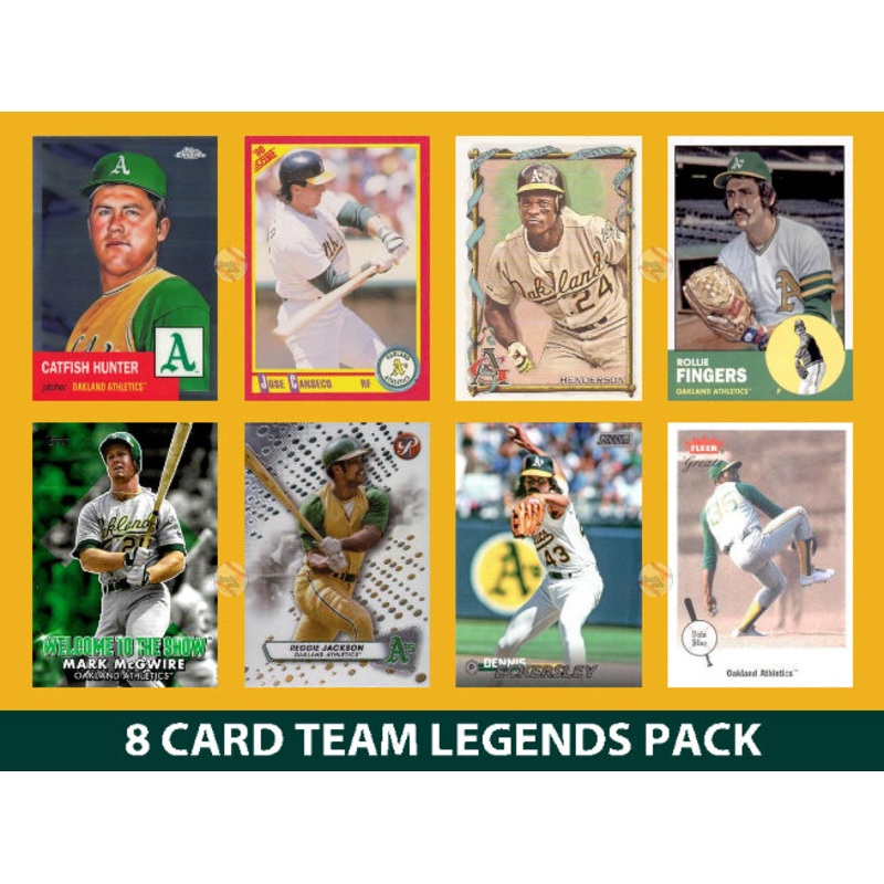 Oakland Athletics 8 Card Legends Pack Topps Bowman Rickey Henderson Canseco