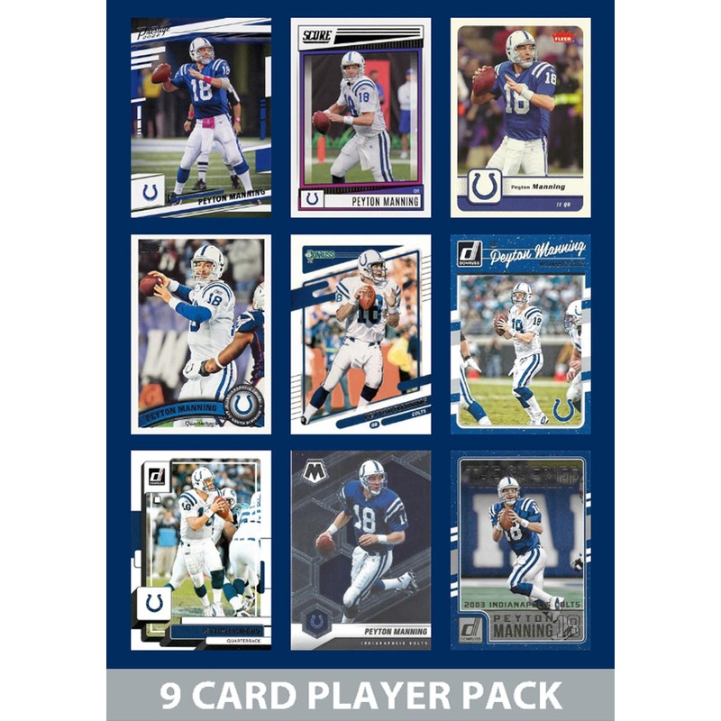 Peyton Manning 9 Card Legend Pack  2024 2025 Donruss Topps Panini Score Indianapolis Colts