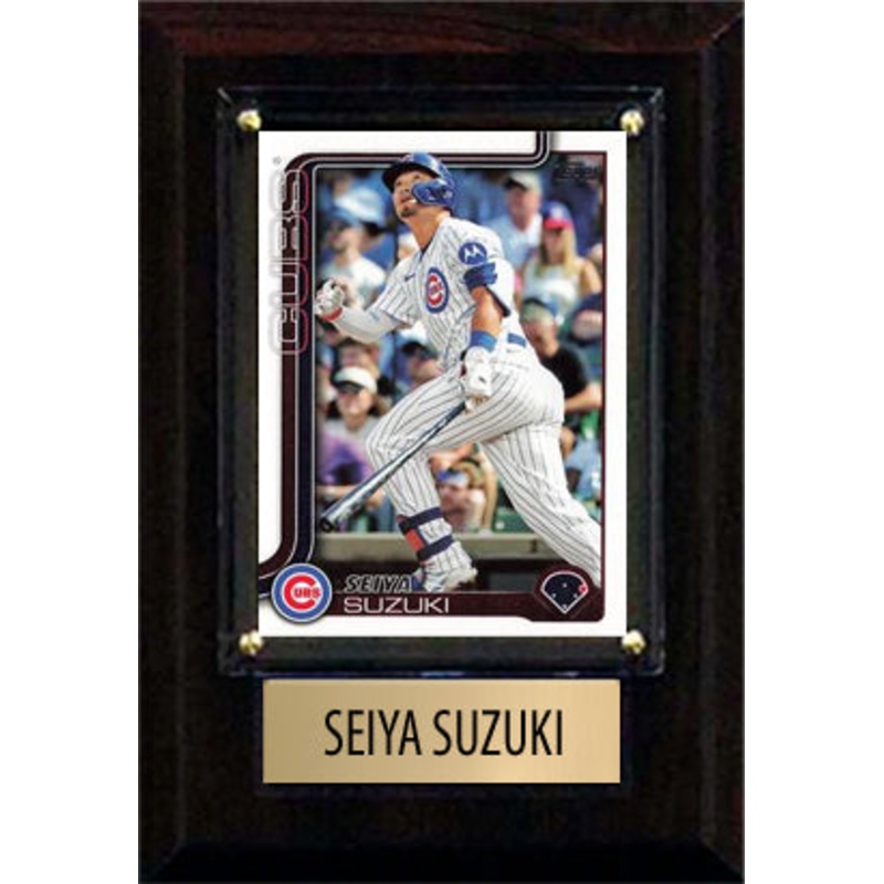 Seiya Suzuki 2025 Bowman Topps Oakland Chicago Cubs 4×6 Plaque