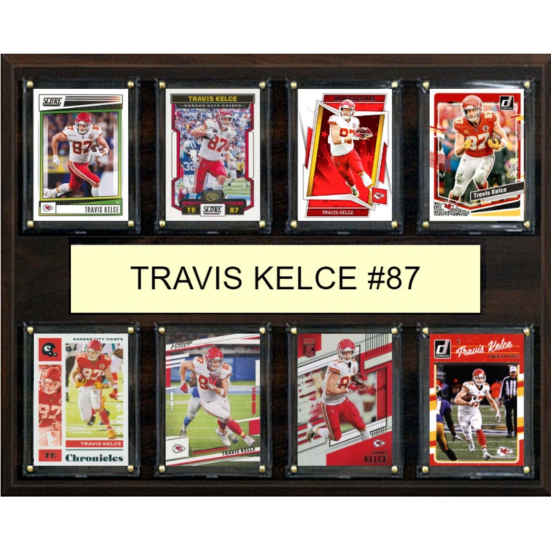 Travis Kelce Plaque 8 Cards 12 ” x 15″ Donruss Score Panini Kansas City Chiefs