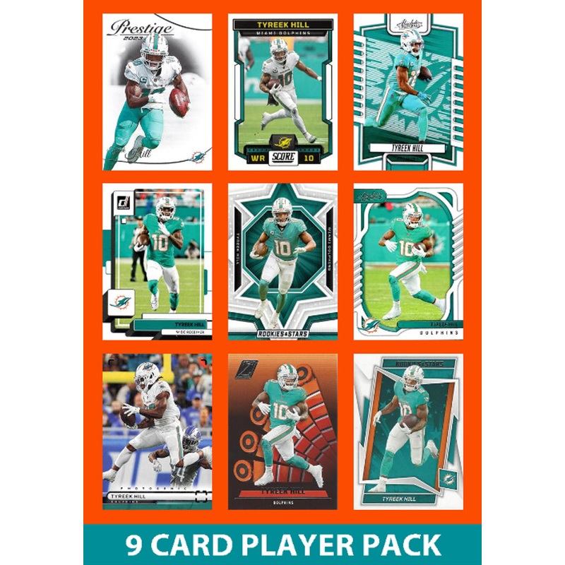 Tyreek Hill 9 Card Player Pack 2023 2024 2025  Donruss Panini Score Miami Dolphins