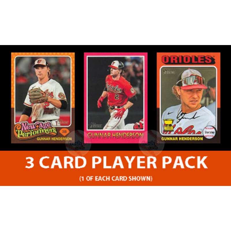 2024 Topps 3 Card Player Pack Gunnar Henderson Heritage SP New Age