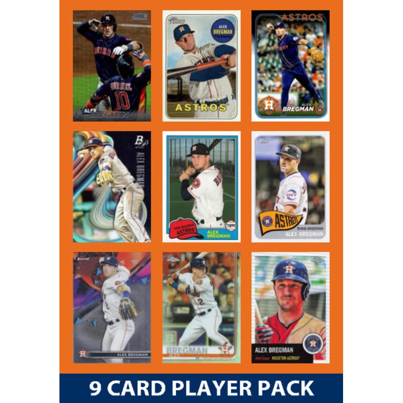 Alex Bregman Houston Astros 9 Card Player Pack 2024 2023 Topps Bowman