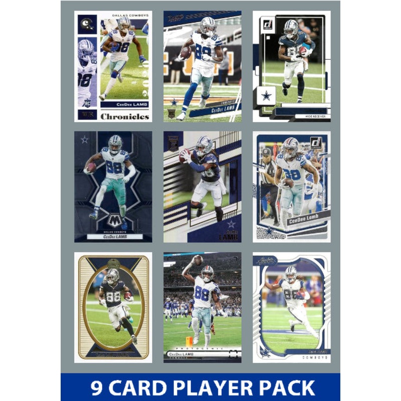 CeeDee Lamb 9 Card Player Pack 2023 2024 2025  Donruss Panini Score Dallas Cowboys