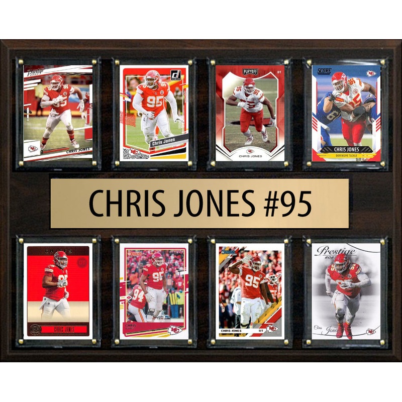Chris Jones #95 8 Card Plaque Donruss Score Panini 2023 2024 Kansas City Chiefs