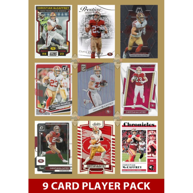 Christian McCaffrey 9 Card Player Pack 2023  2024 2025 Donruss Panini SF 49ers