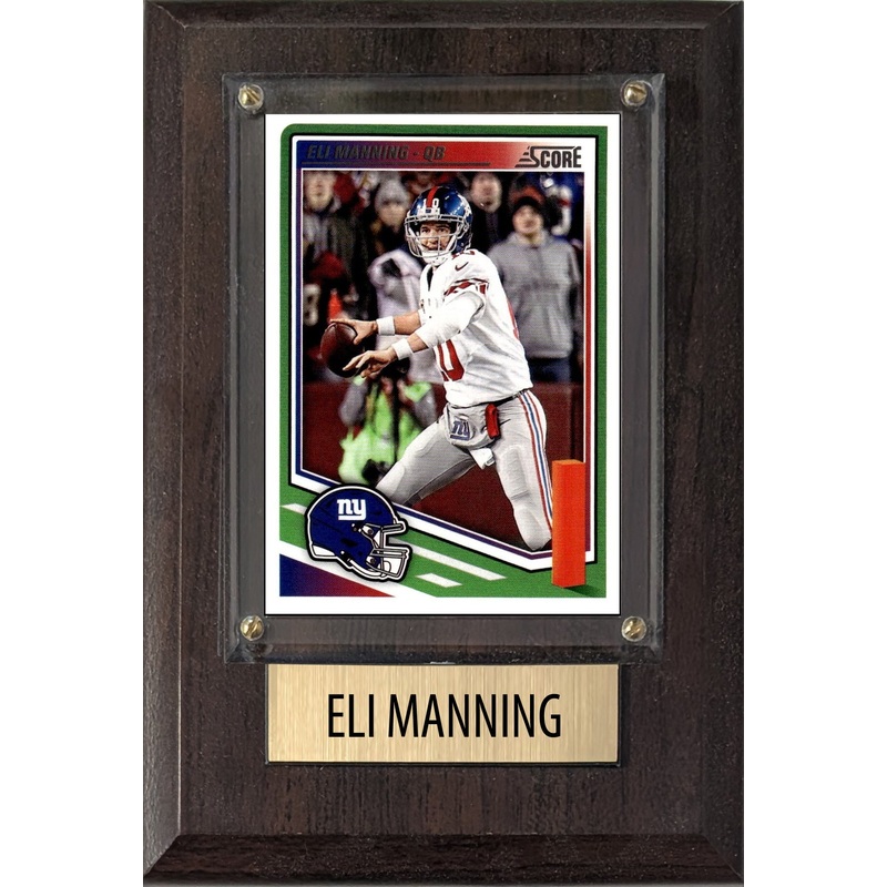 Eli Manning New York Giants 2025 2024 Donruss Score Prizm Topps 4×6 Gift Plaque