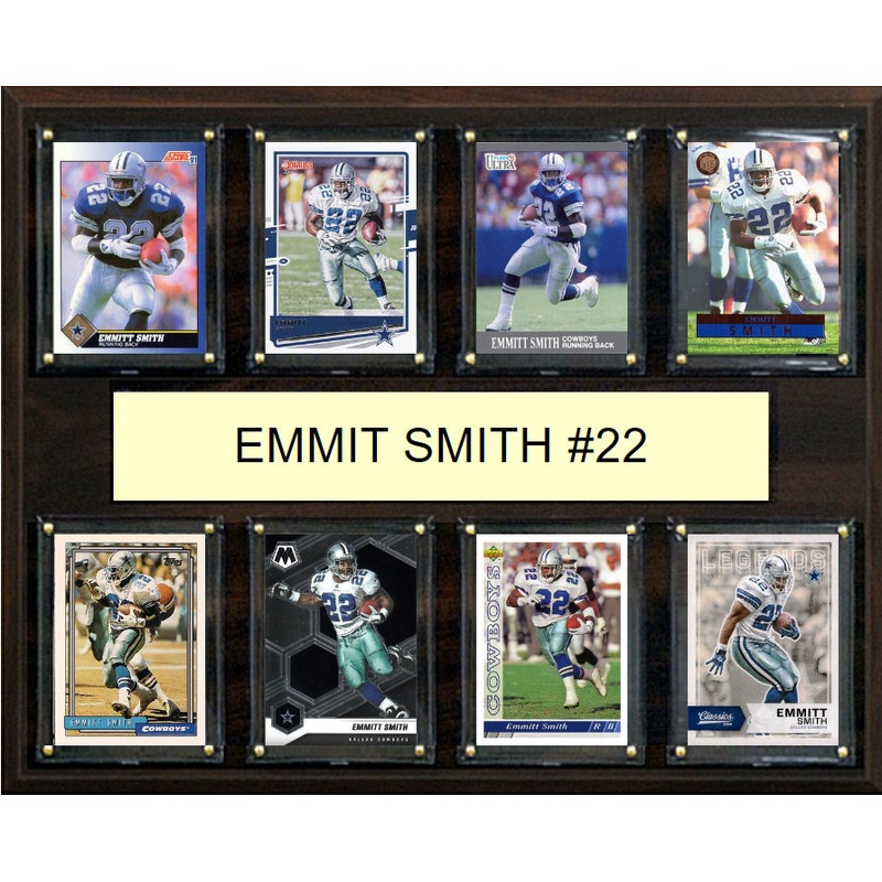 Emmitt Smith Plaque 8 Cards 12 ” x 15″ Donruss Score Panini Dallas Cowboys