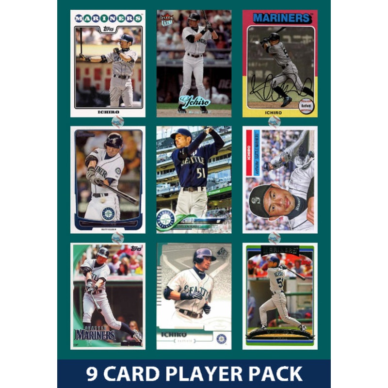 Ichiro Seattle Mariners 9 Card Legend Pack 2025 2024 2023 Topps Bowman