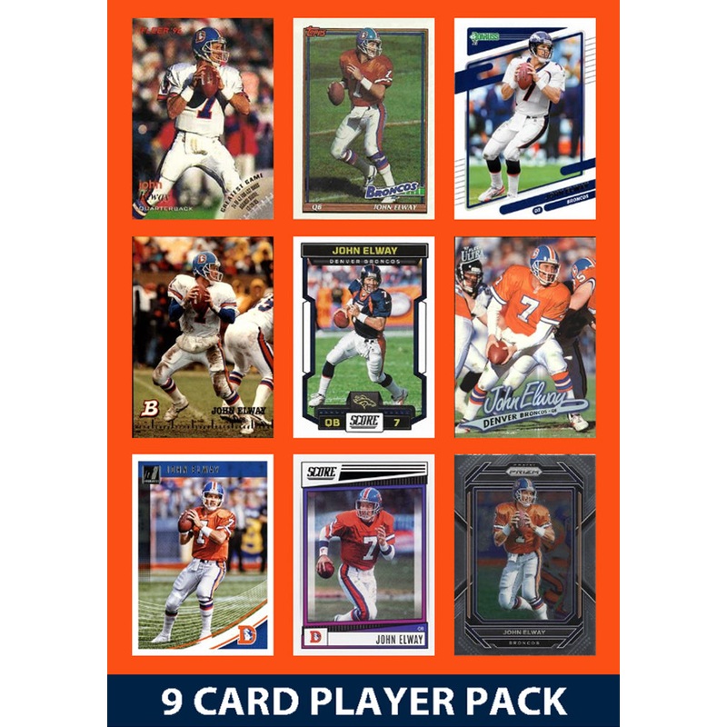 John Elway 9 Card Legend Pack  2024 2025 Donruss Topps Panini Score Denver Broncos