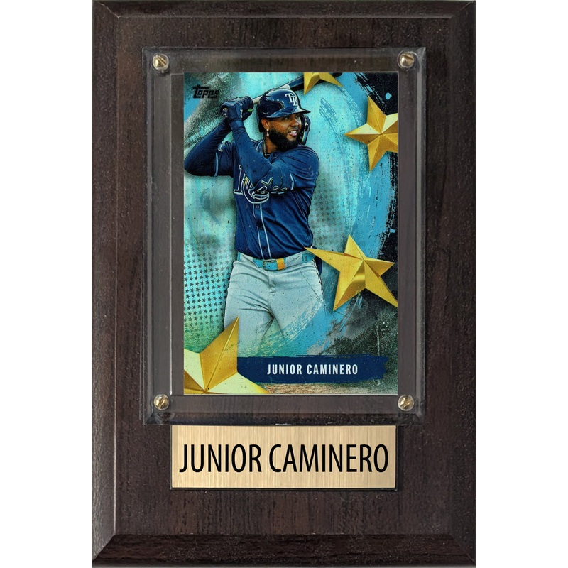 Junior Caminero Tampa Bay Rays 2025 2024 Topps Bowman 4×6 Gift Plaque