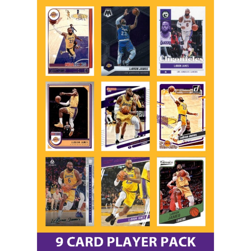 LeBron James 9 Card Player Pack 2023-24 Hoops Donruss Panini Los Angeles Lakers