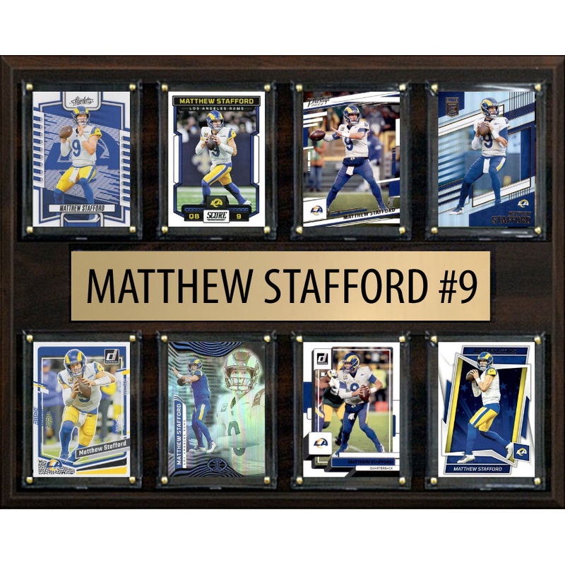 Matthew Stafford #9 8 Card Plaque Donruss Score Panini 2023 2024 LA Rams