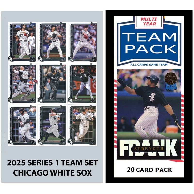 Multiyear Baseball Team Pack 20 Card Pack White Sox + 2025 Topps Series 1 Team Set Luis Robert Brooks Baldwin