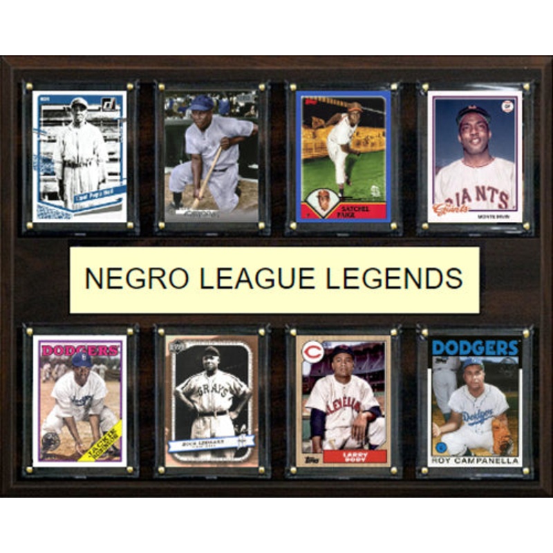 Negro League Legends Plaque 8 Cards Josh Gibson Satchel Paige Jackie Robinson Doby