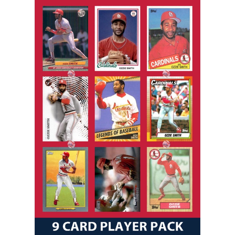 Ozzie Smith St Louis Cardinals 9 Card Legend Pack 2025 2024 2023 Topps Bowman