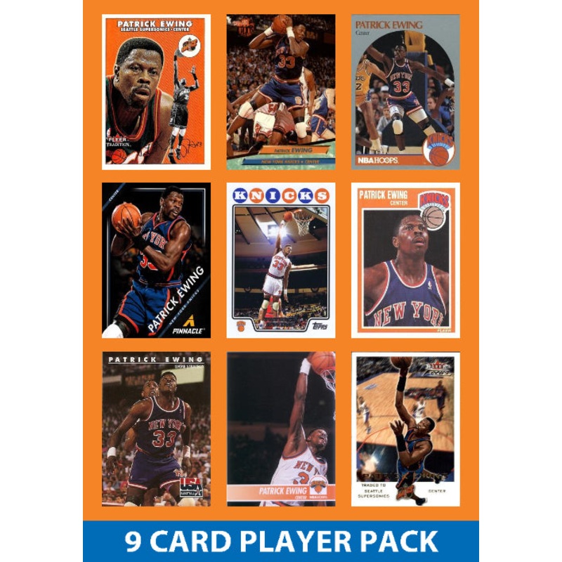 Patrick Ewing 9 Card Player Pack 2023-24 Hoops Panini New York Knicks