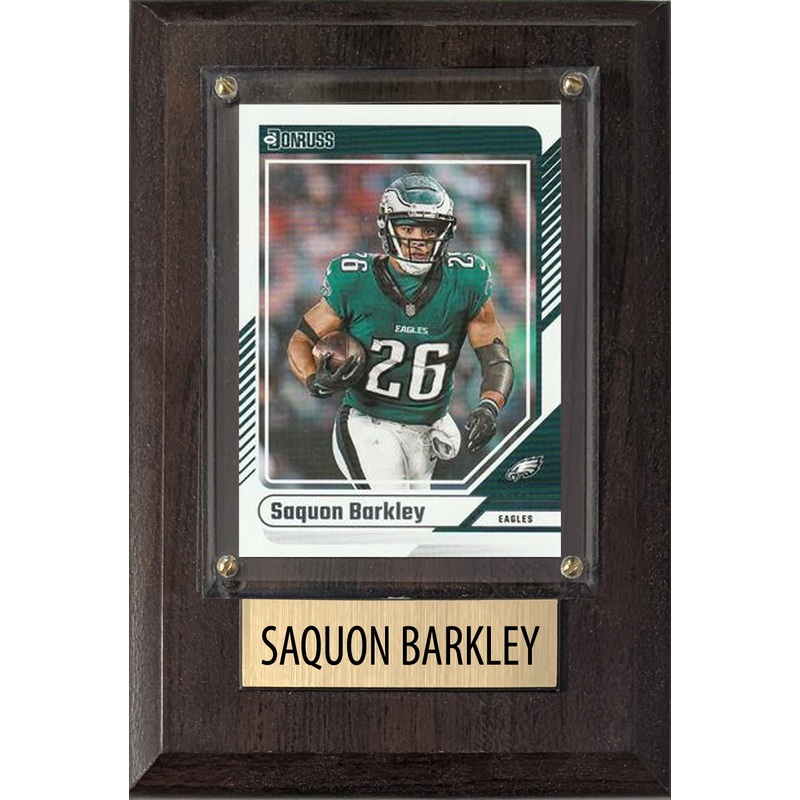 Saquon Barkley Philadelphia Eagles 2025 2024 Donruss Score Prizm Topps 4×6 Gift Plaque