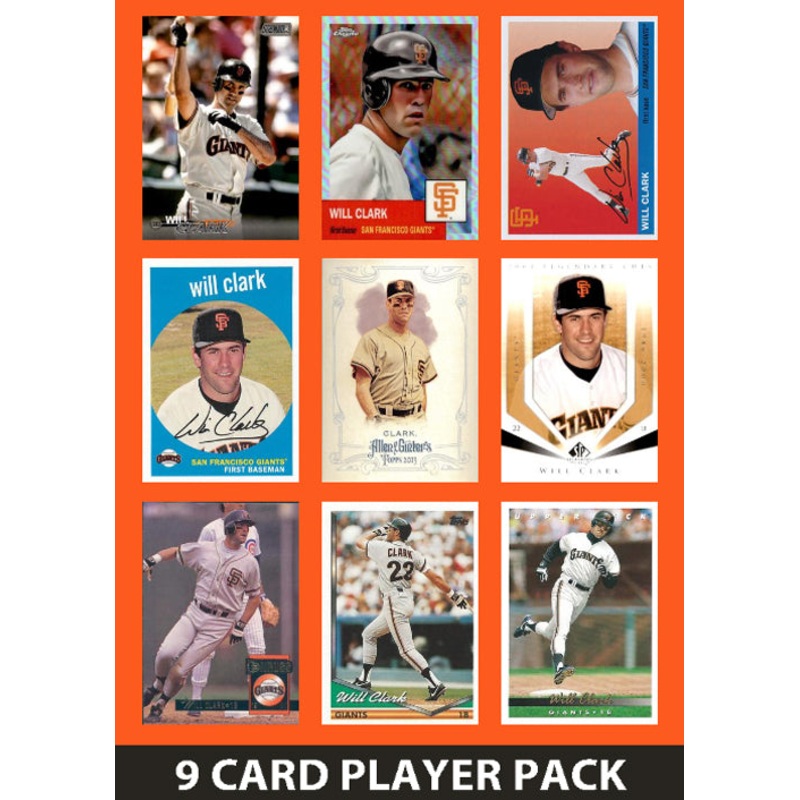 Will Clark San Francisco Giants 9 Card Legend Pack Topps Bowman 2025 2024 1990s