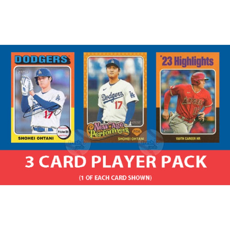2024 Topps 3 Card Player Pack Shohei Ohtani Heritage SP #7 New Age