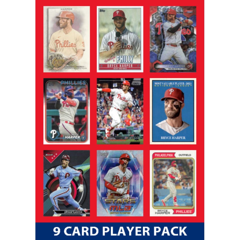 Bryce Harper Philadelphia Phillies 9 Card Player Pack 2025 2024 Topps Bowman