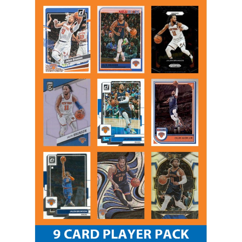 Jalen Brunson 9 Card Player Pack 2023-24 Hoops Donruss Panini New York Knicks