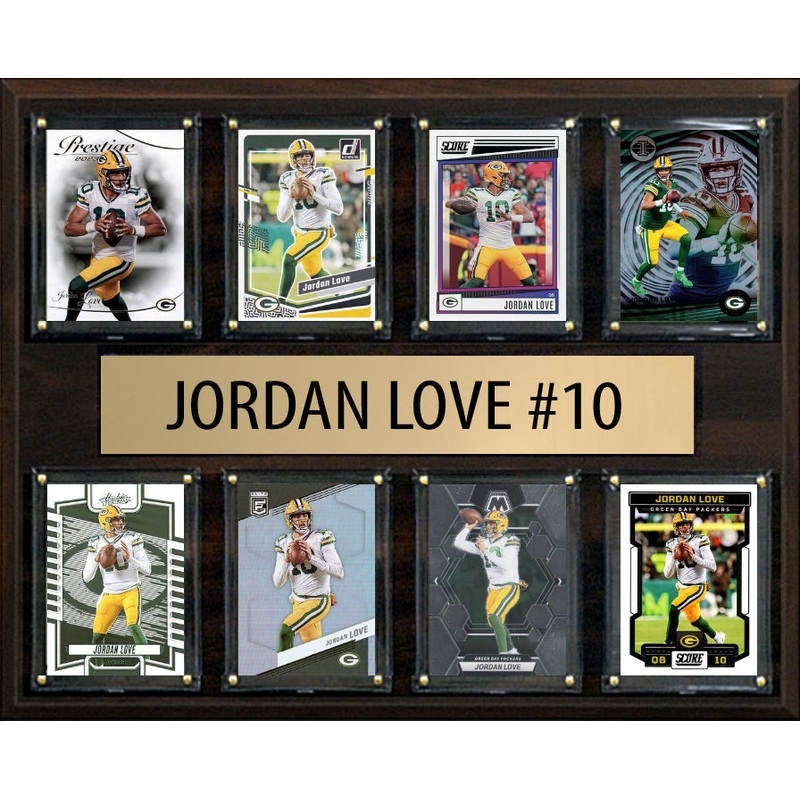 Jordan Love #10 8 Card Plaque Donruss Score Panini 2023 2024 Green Bay Packers